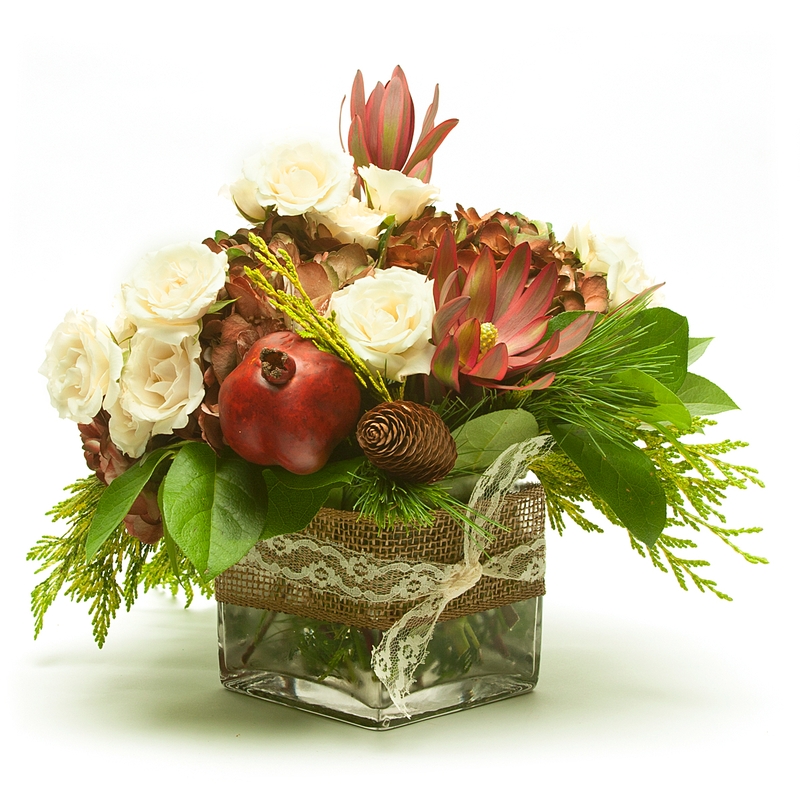 Pomegranate Square Vase - Item # 44550 - Dave's Gift Baskets